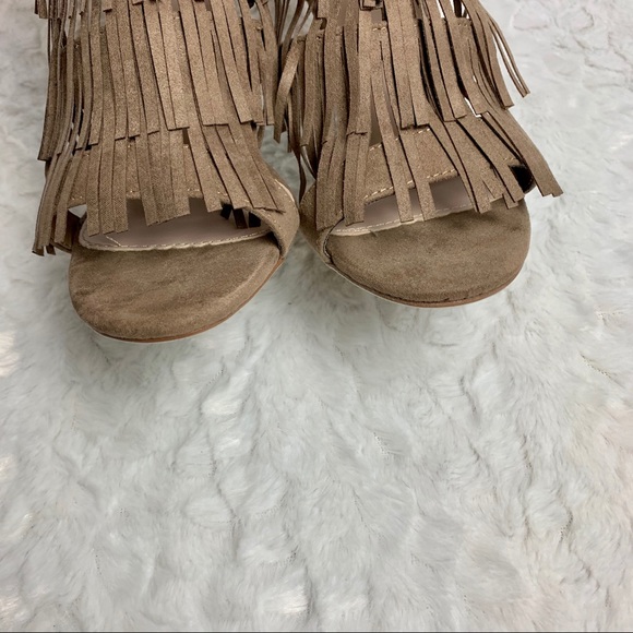 Taupe Fringe Sandal - Picture 7 of 8